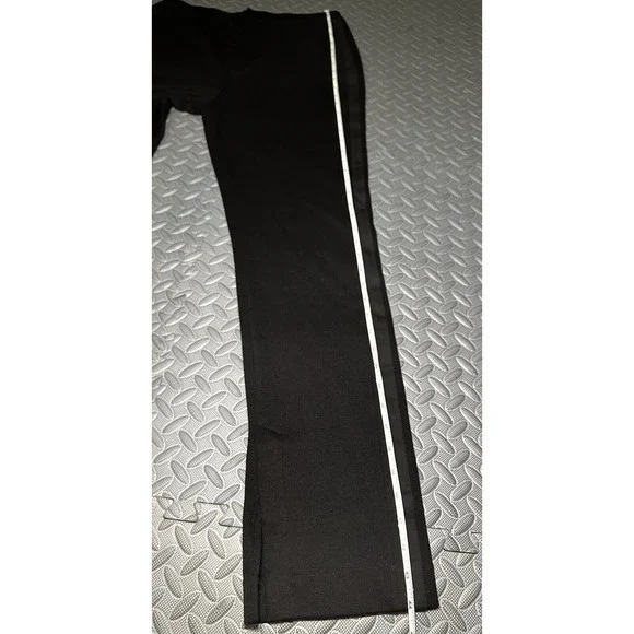 NEW rag & bone Joan Slim Fit women's black Slit cuffs stripe Pants 52%cotton L - Picture 7 of 11